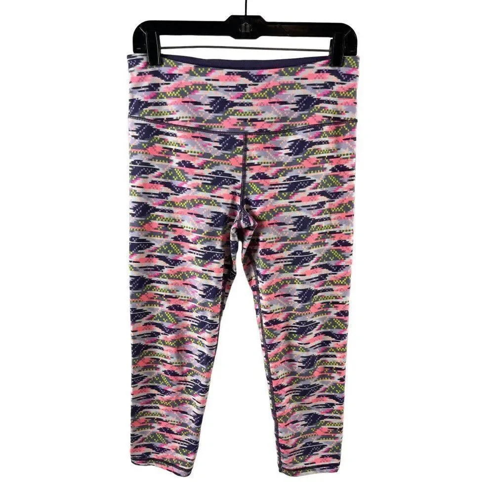 Knockout by Victoria's Secret Sport VSX Pink Printed Cropped Leggings Medium